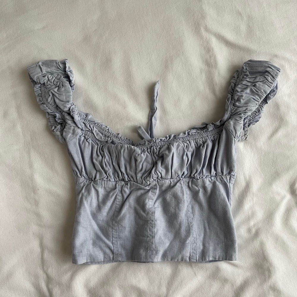 Princess Polly Blue Crop Top - Picture 5 of 5
